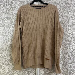 Cable Knit Camel Sweater Large